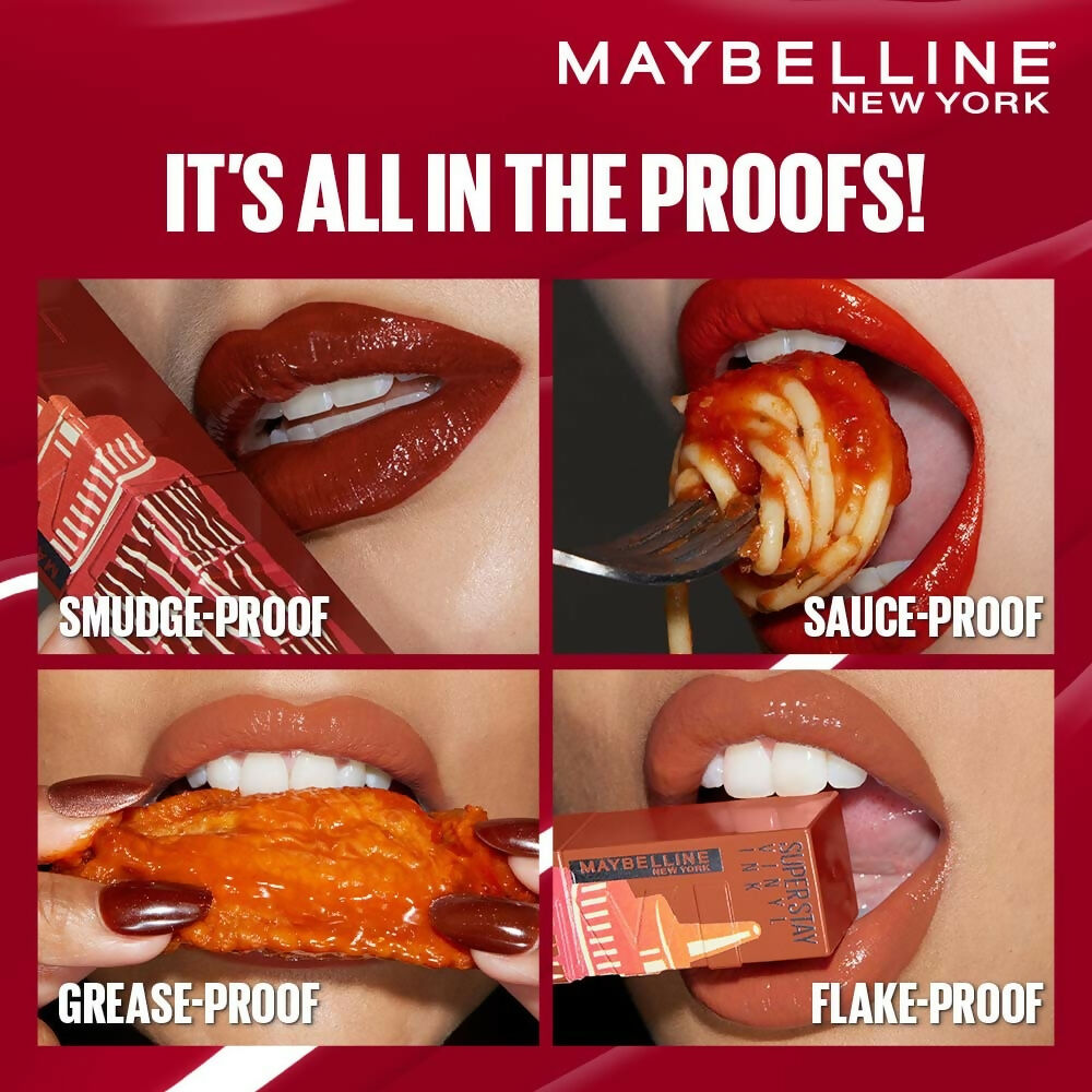 Maybelline New York Super Stay Vinyl Ink Liquid Lipstick, Instant Shine Lasts Up To 16H - Pomodoro Sauce