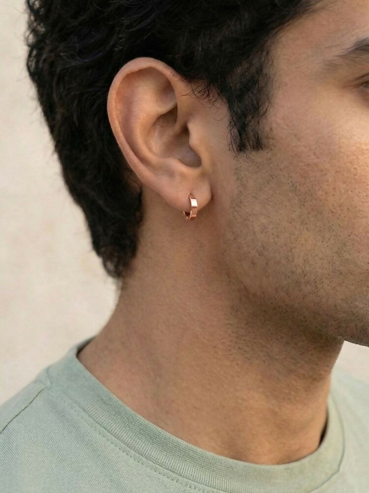NVR Men's Set of 3 Multicolour Hoop Earrings
