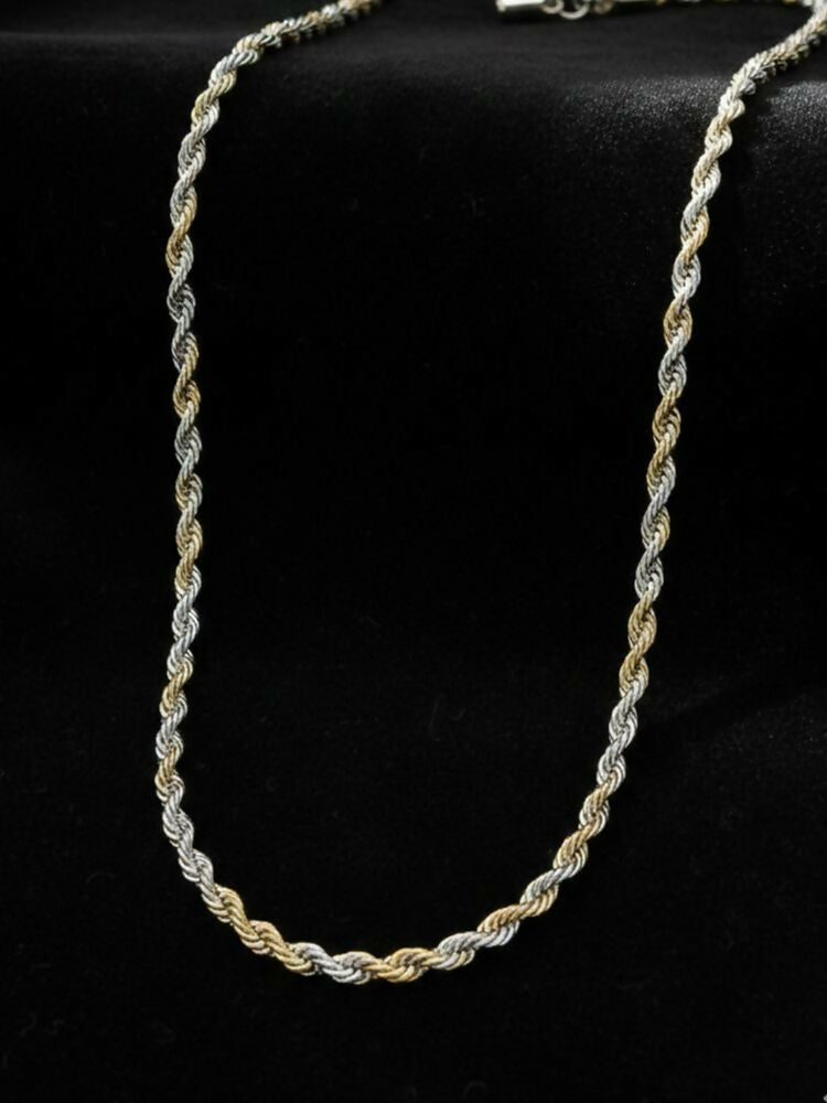 NVR Men's Handcrafted Rhodium Plated Chain
