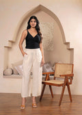 Juniper Lamora Women? Beige Wide-Leg Palazzo With Utility Pockets