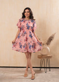 Juniper Lamora Peach Bloom Ruffle Tier Dress