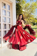 Teeya Creation New Womens Trendy Embroidery Sequence Work Maroon Kurta Set