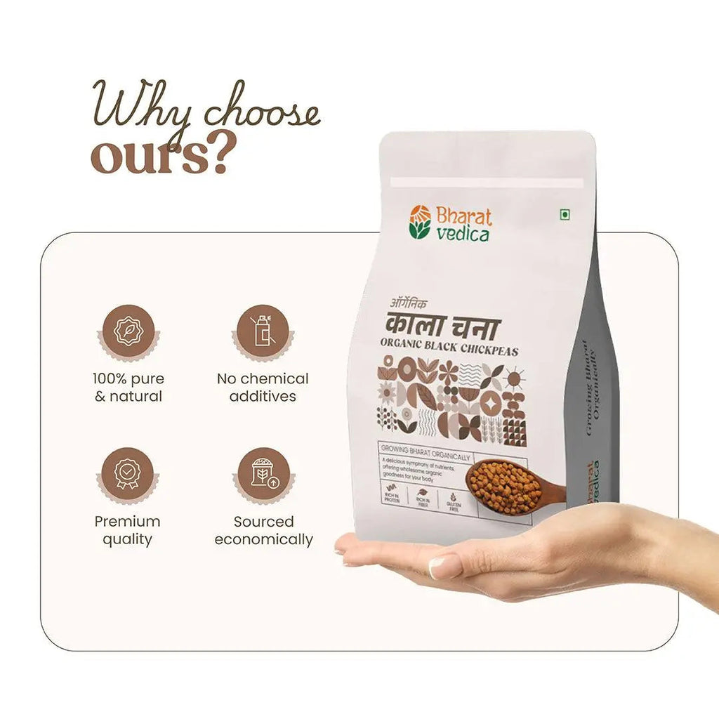 Bharat Vedica Organic Black Chickpeas - Organic Black Chana