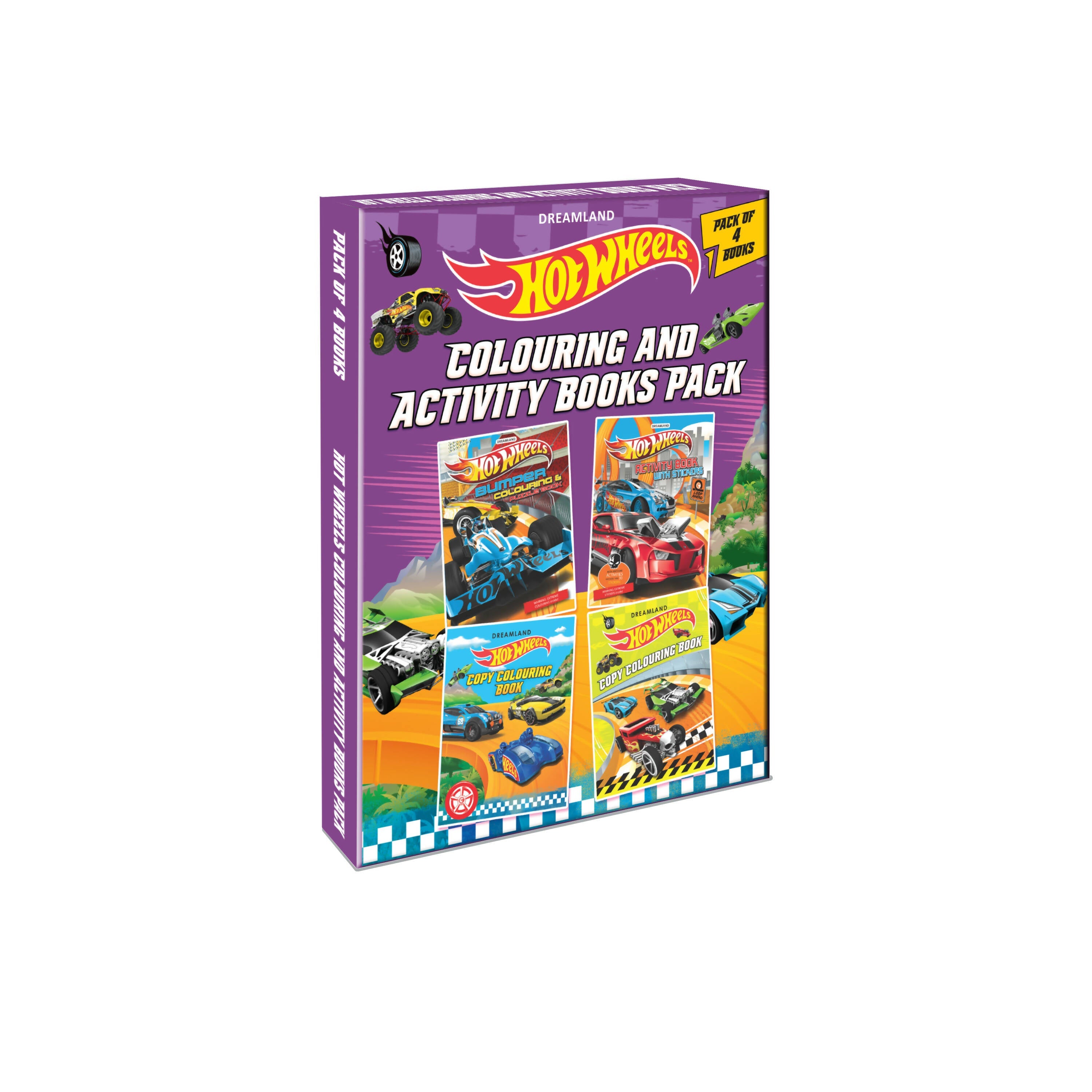 Dreamland Hot Wheels Colouring and Activity Boos Pack ( A Pack of 4 Books)