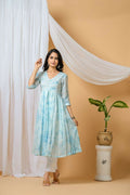 Joban Fashion Blue Tie & Dye Kurta Pant Set
