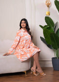 Juniper Lamora Orange Leaf Breeze Shirt Dress