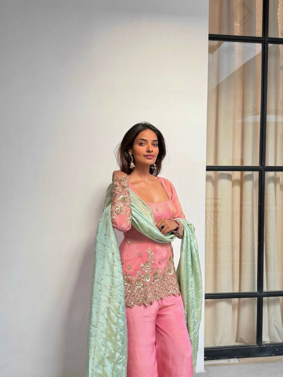 Teeya Creation Pink Color Heavy Shimmer Silk Embroidery Work Party Wear Suit