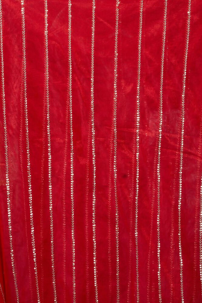 Joban Fashion Red Net Party Wear Sarees