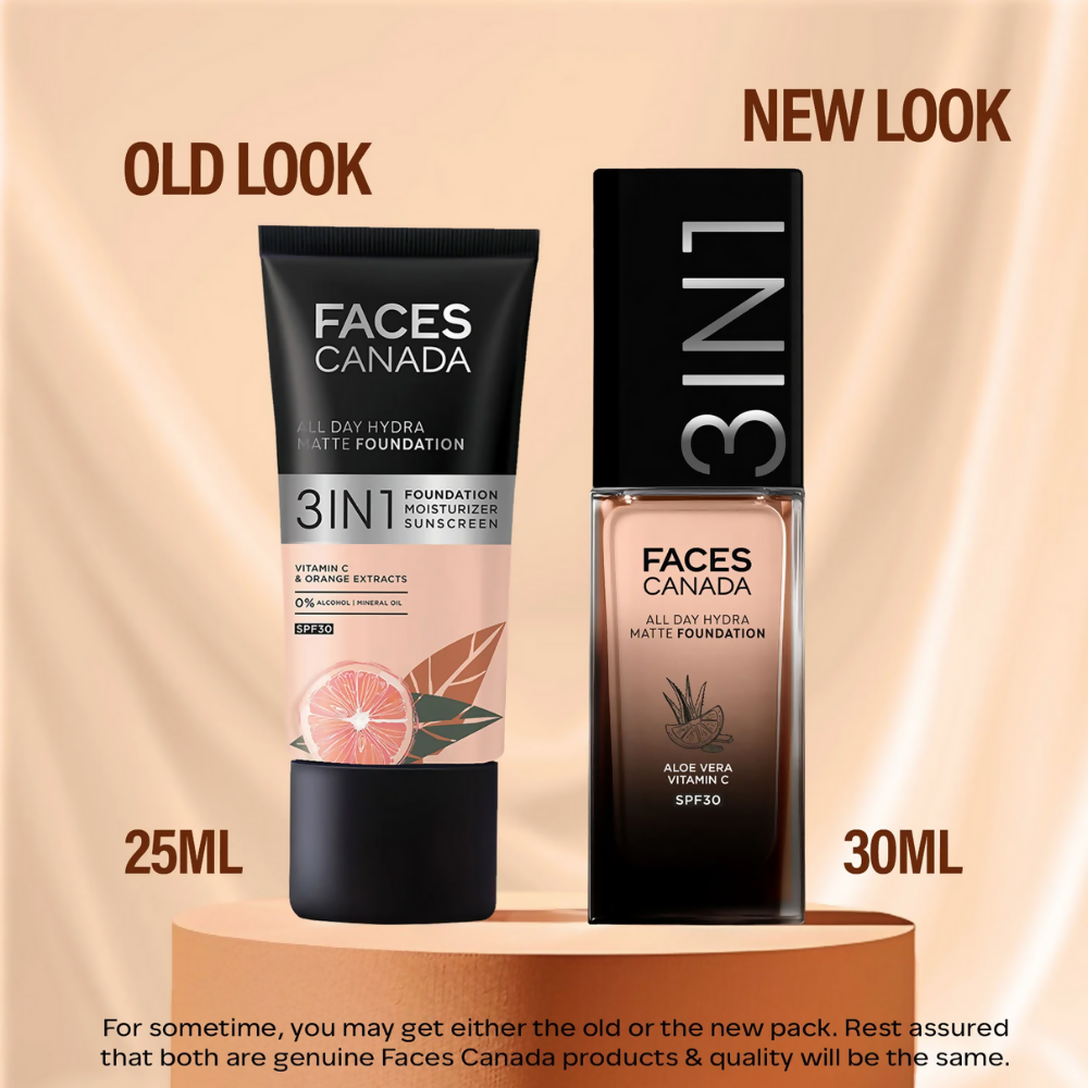 Faces Canada 3 in 1 All Day Hydra Matte Foundation - Rose Ivory 011