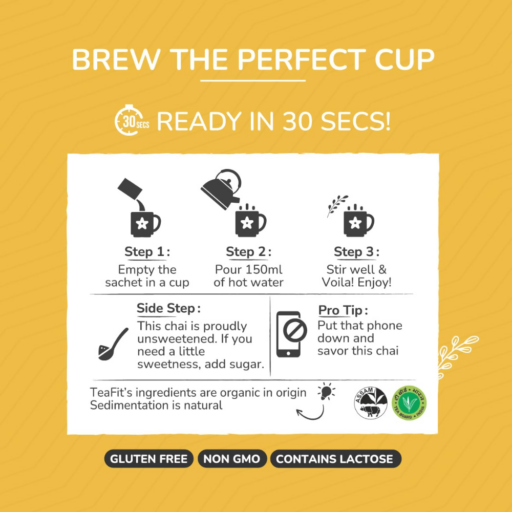 TeaFit Premium NO SUGAR Instant Saffron Tea Premix