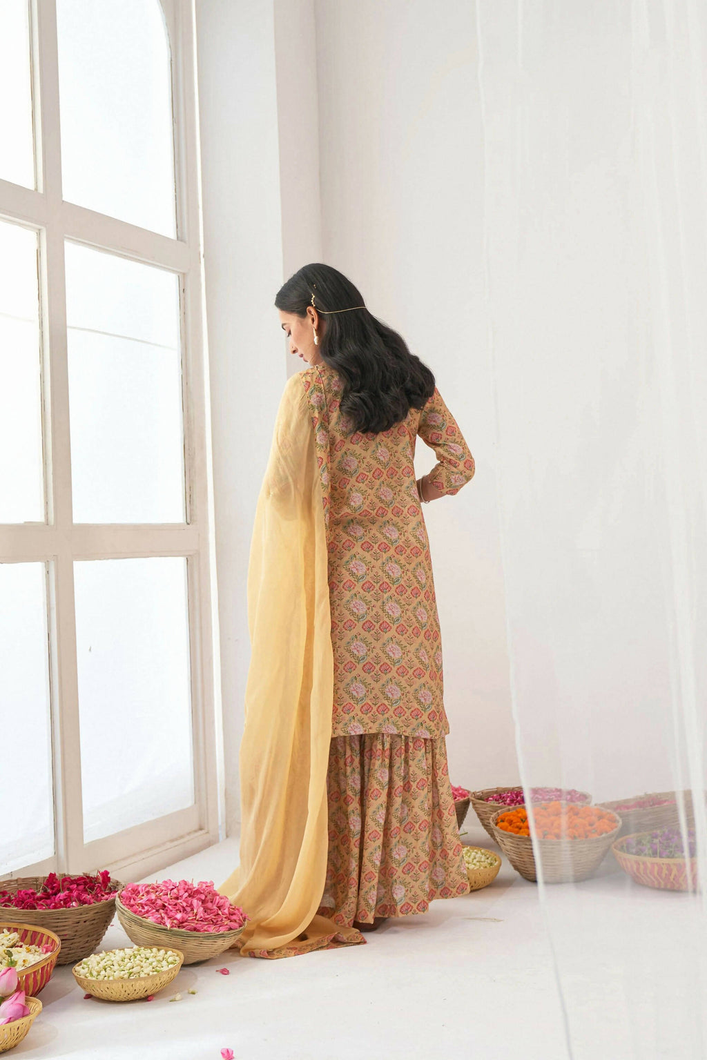 Designer Stylish Yellow Muslin Stitched Suit With Dupatta - Anbazaar
