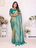 Aastha Fashion Sea Green Tissue Silk Weaving Saree