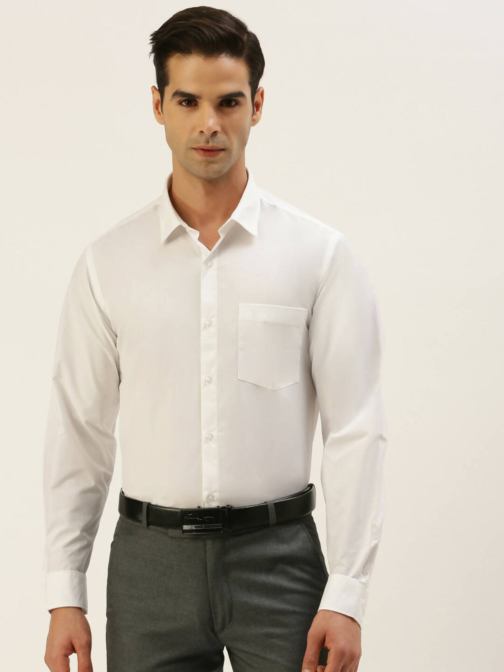 Ramraj Cotton Mens Full Sleeve Formal 100 % Cotton White Shirt