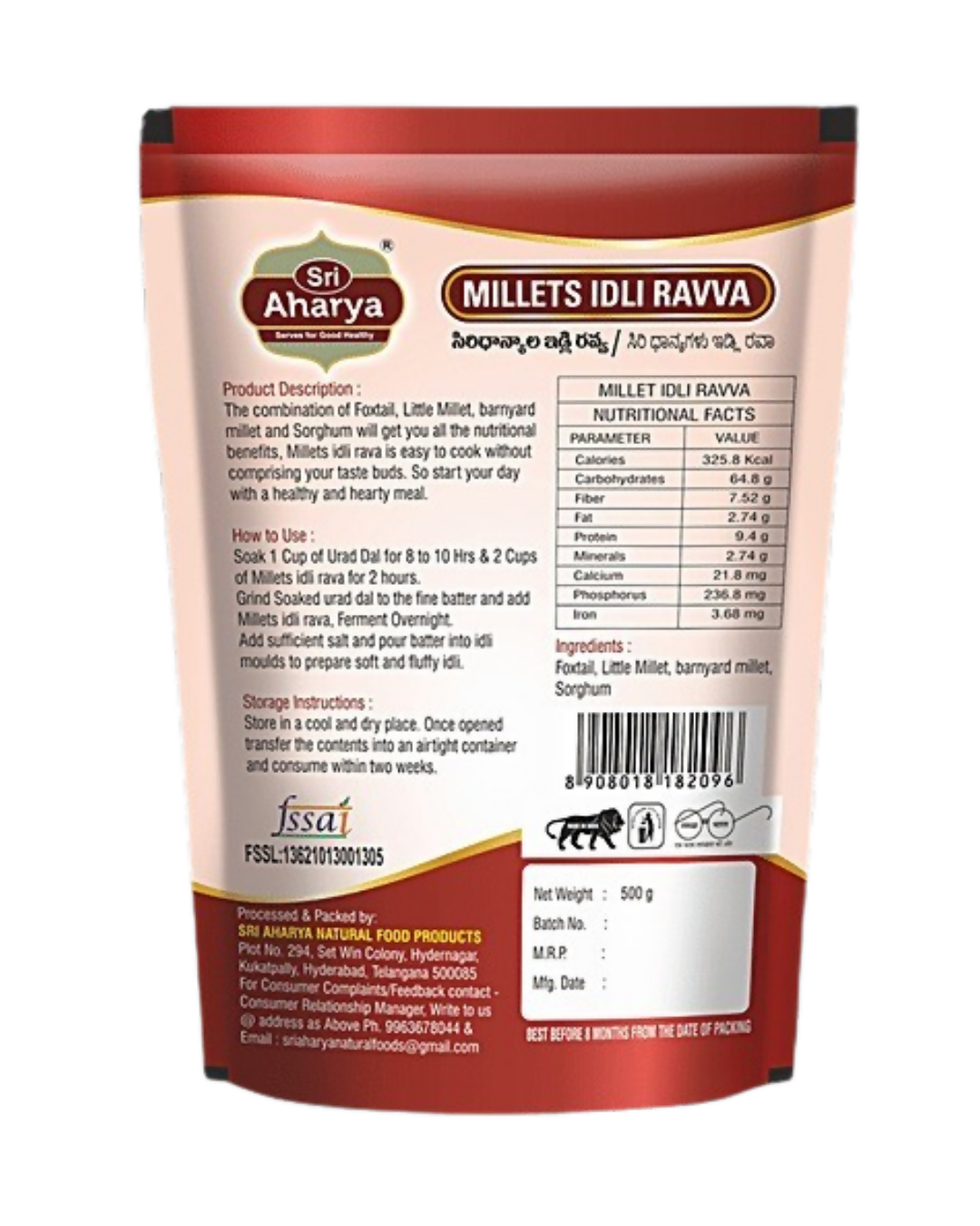 Sri Aharya Millets Idli Ravva
