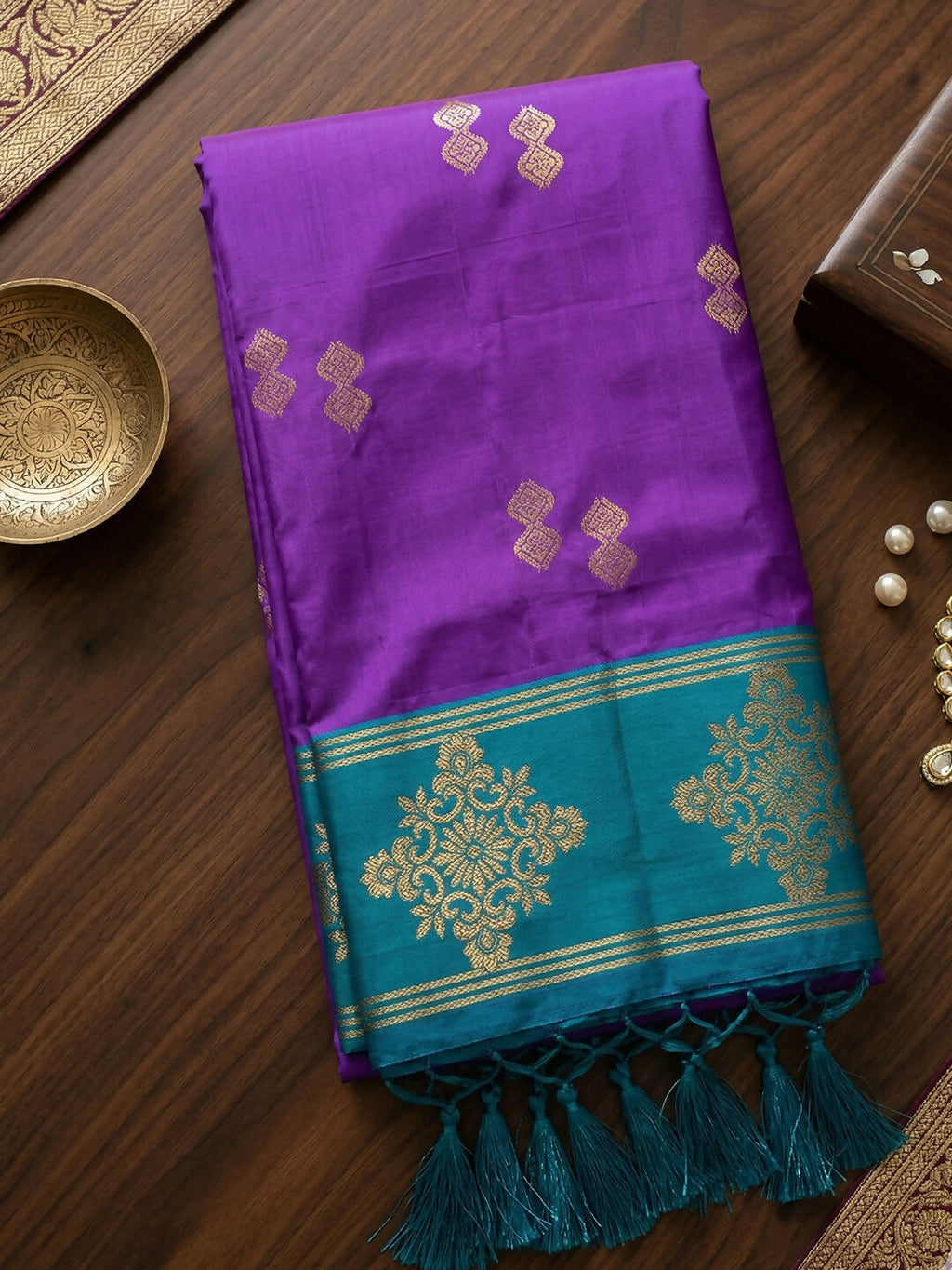 Shree Shyam Fashion Violet Soft Silk Saree