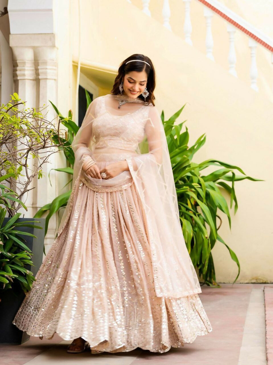 Lehenga Mart Designer Indian Wedding Lehenga Choli-Light Pink