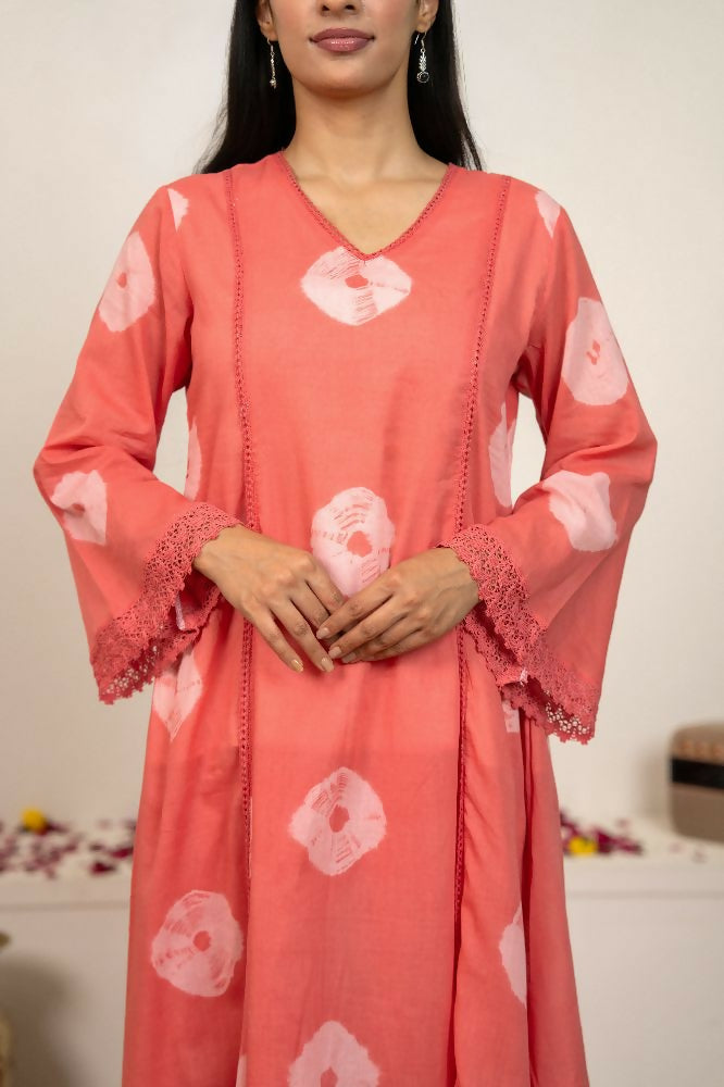 Joban Fashion Pink Tie & Dye Cotton Suit Set