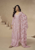 Anaita Rani-Pink Chinon Readymade Suit with Embroidery Sequence Work