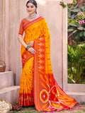 Anaita Yellow Silk Saree With Blouse Piece