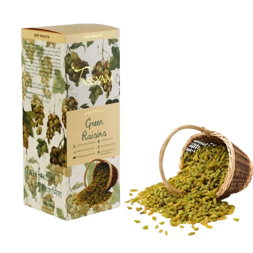 Tassyam Organics Premium Green Raisins - Box