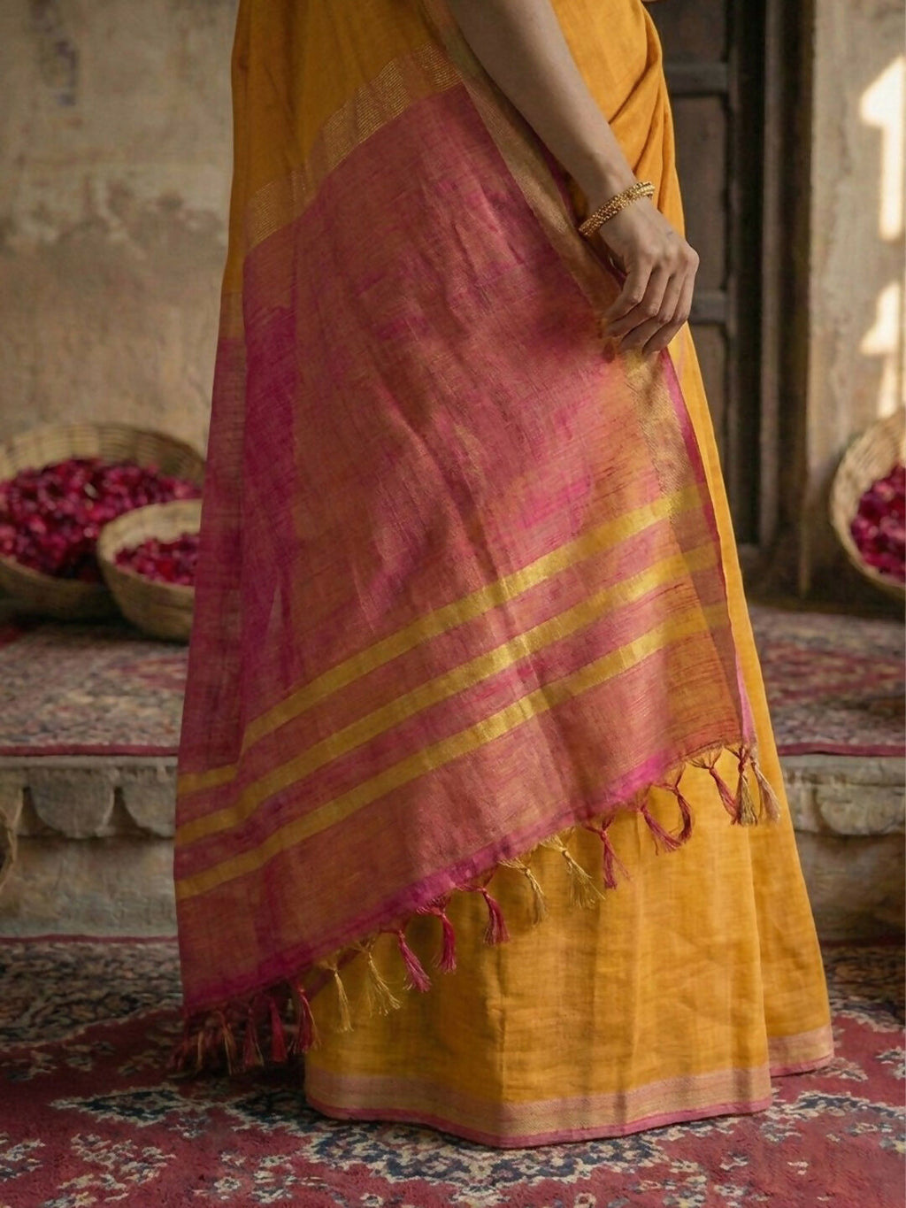 Shree Shyam Fashion Gold Cotton Saree