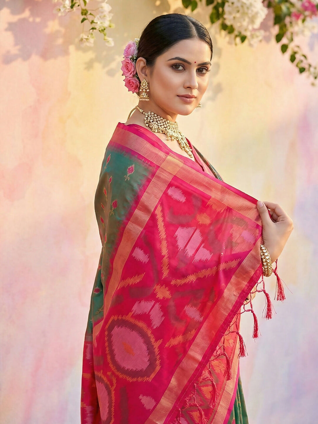 Shree Shyam Fashion Mehndi Soft Silk Saree