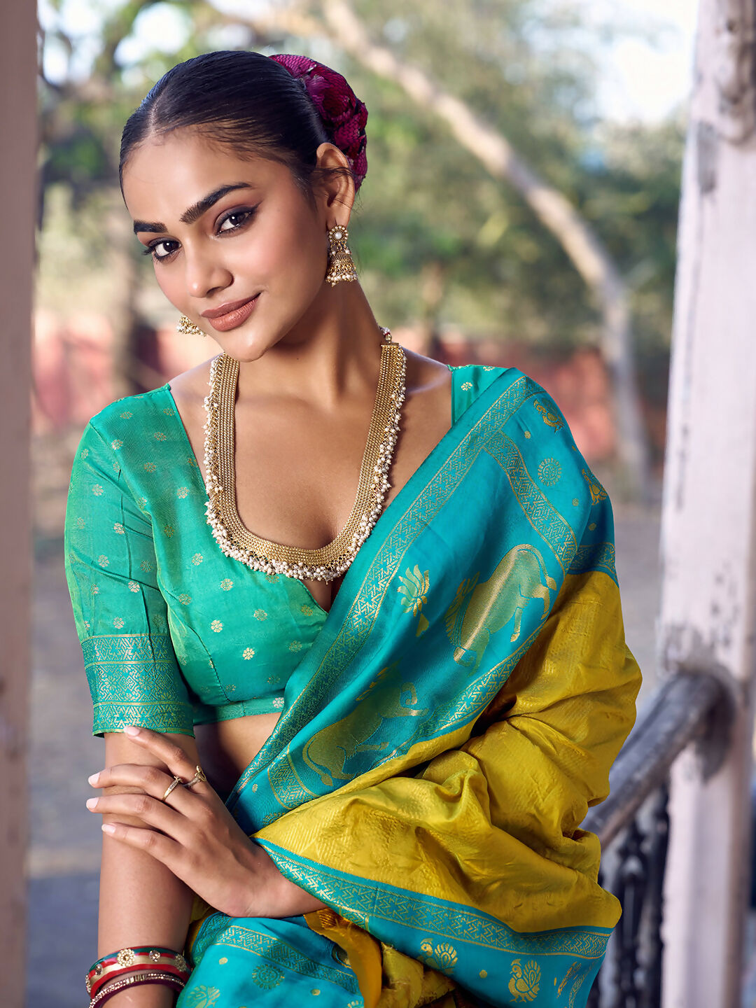 Shree Shyam Fashion Mustard Soft Silk Saree