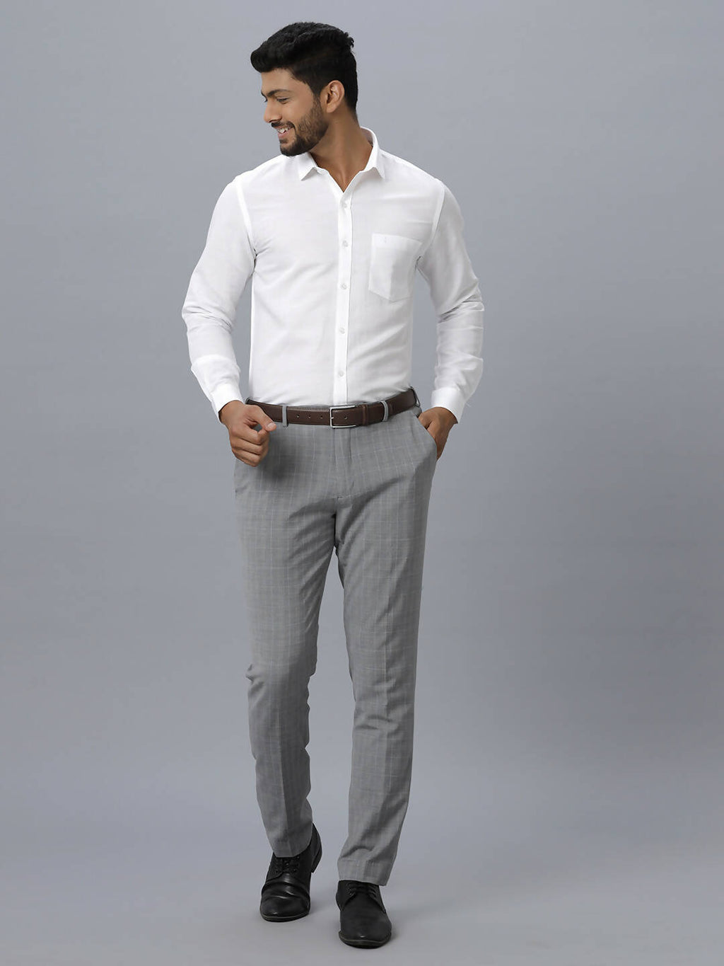 Ramraj Cotton Mens Full Sleeve Formal 100 % Cotton White Shirt