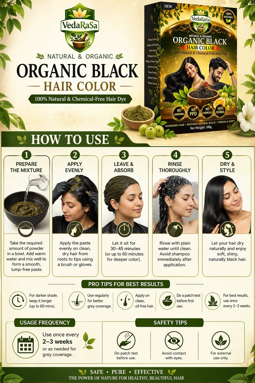 VedaRasa Natural & Organic Black Hair Color