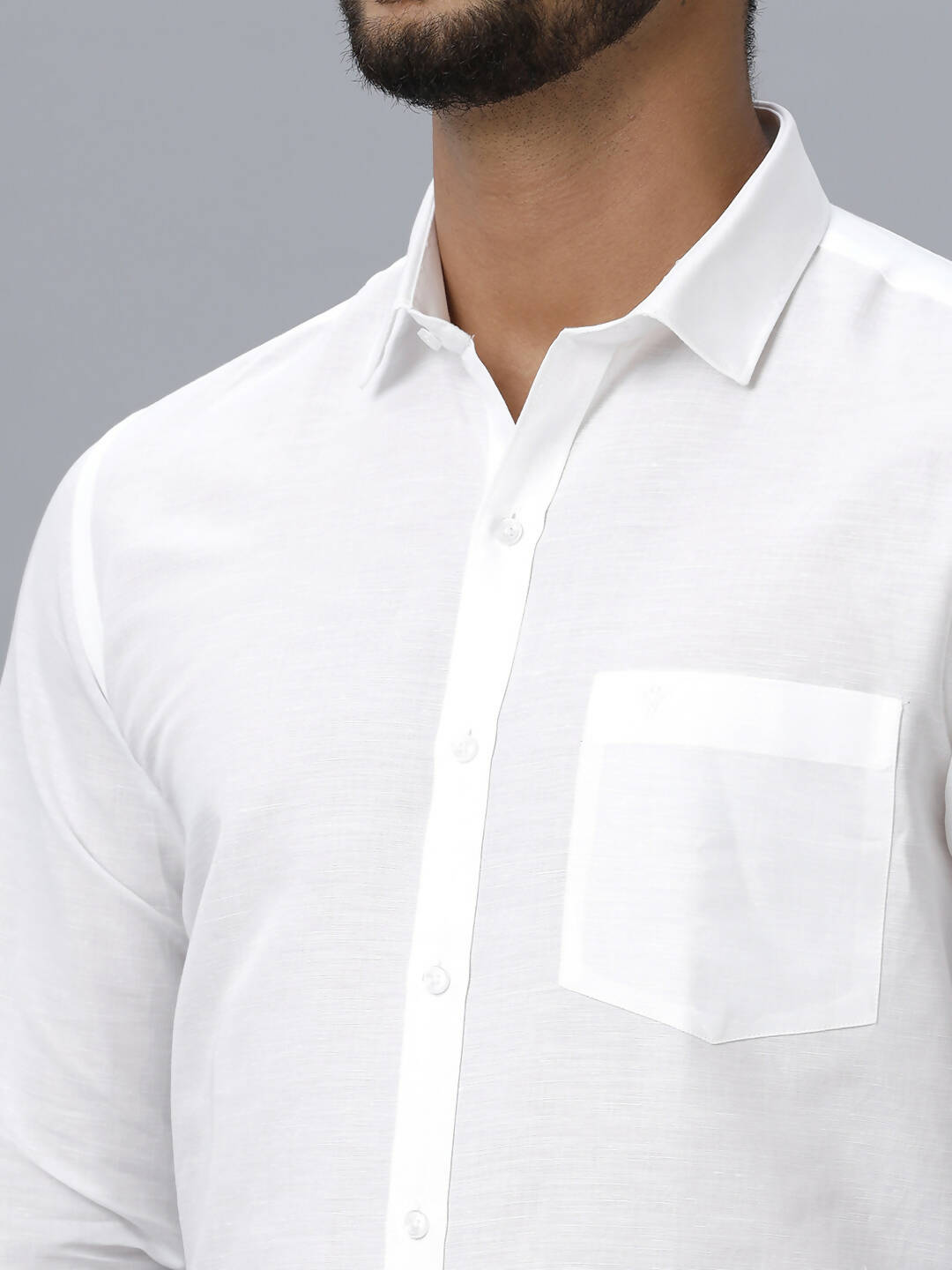 Ramraj Cotton Mens Full Sleeve Formal 100 % Cotton White Shirt