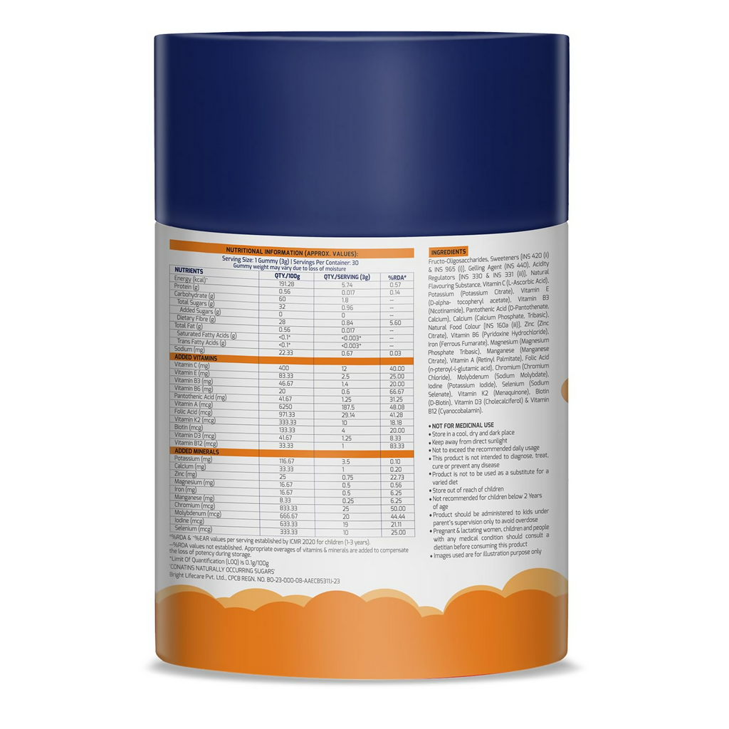 Gritzo Super Gummies, Multivitamin for Kids (Natural Orange Flavour)