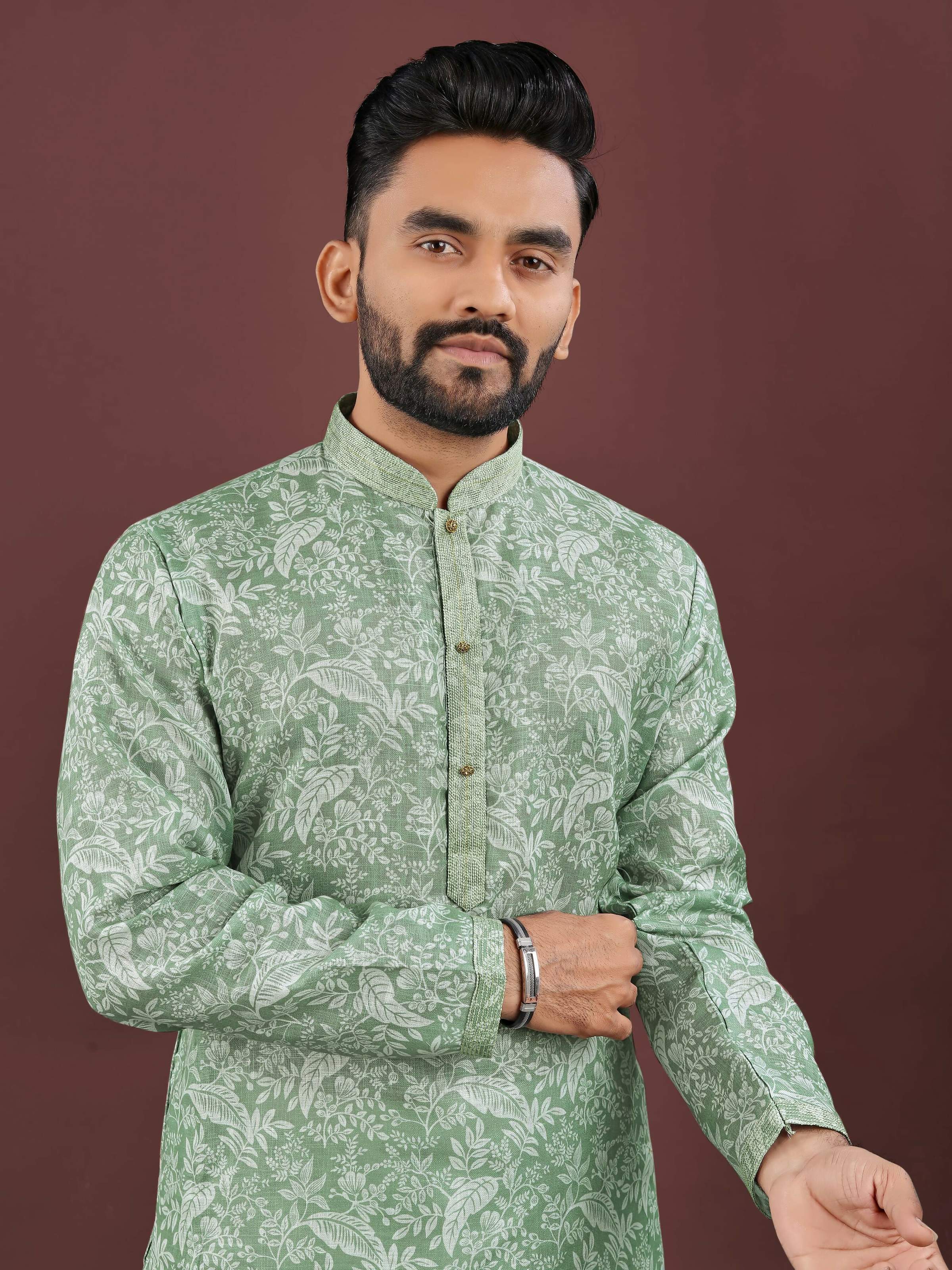 Anaita Light Green Digital Print Kurta