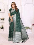 Aastha Fashion Green Georgette Silk Zari Weaving Saree