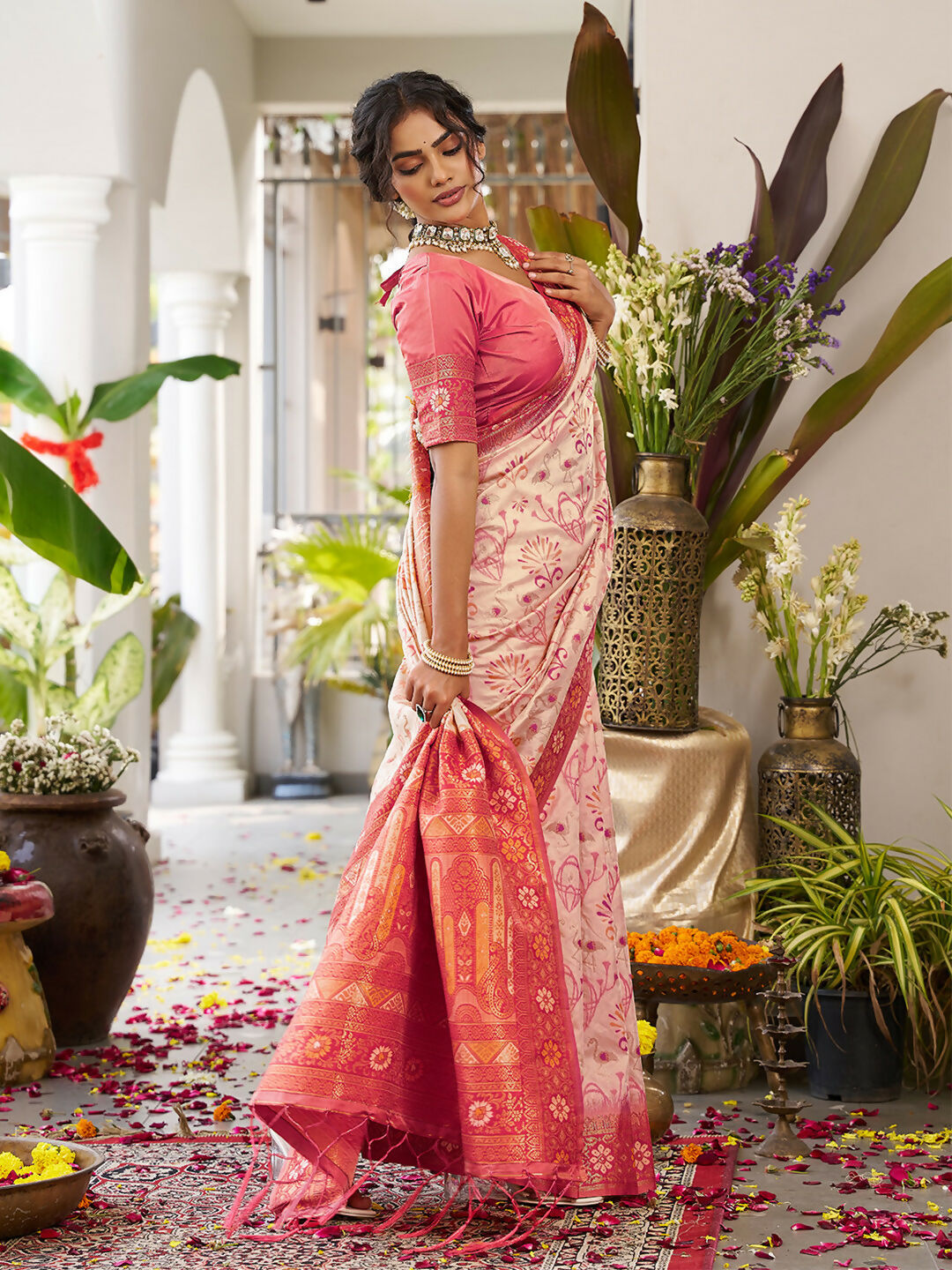 Shree Shyam Fashion Cream Soft Silk Saree