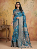 Shree Shyam Fashion Teal Silk Blend Saree