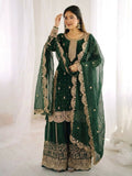 Teeya Creation Womens New Trendy Embroidery Coding And Sequence Work Green Kurta Set
