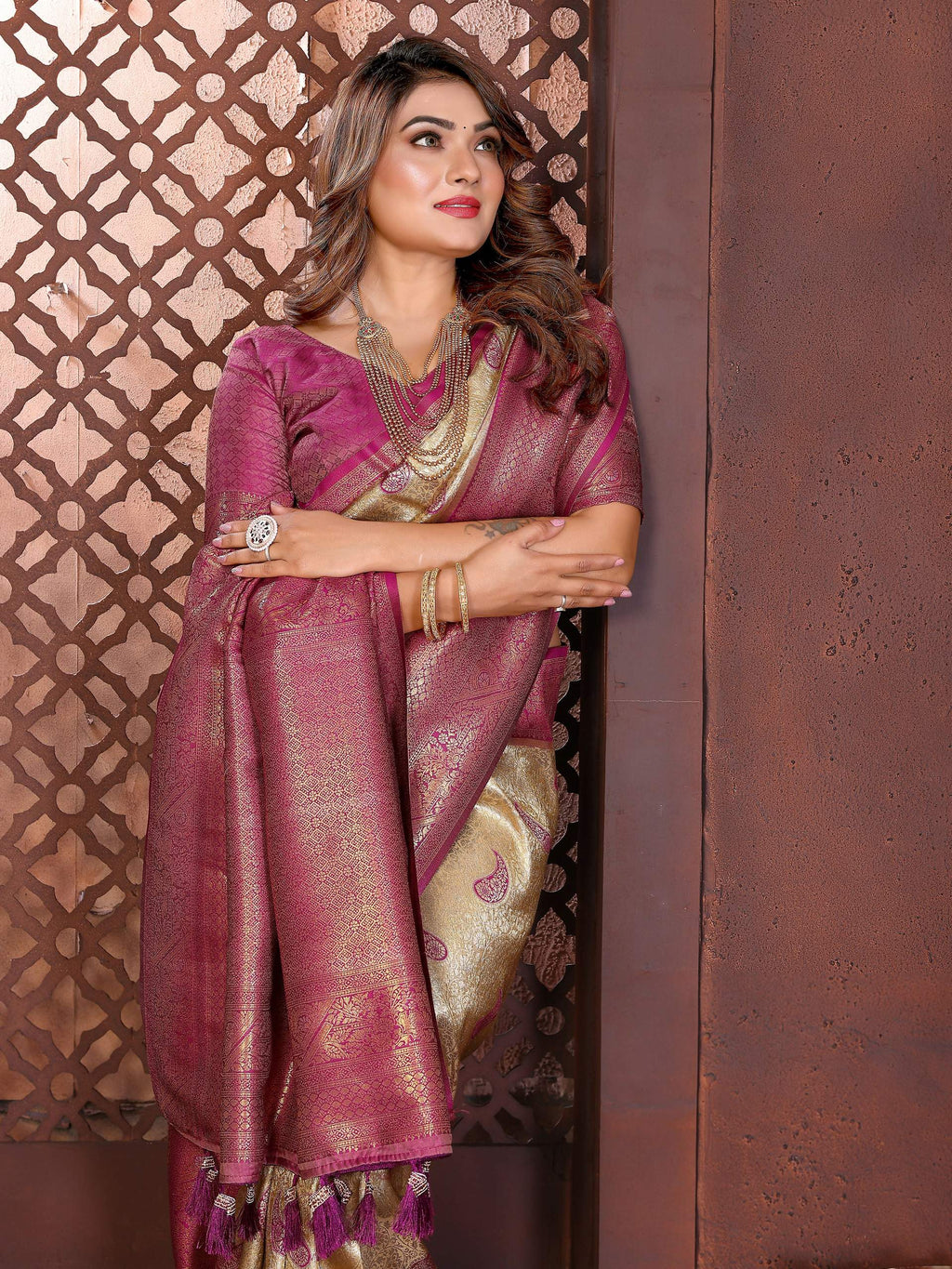 Aastha Fashion Mustard Tissue Silk Weaving Saree