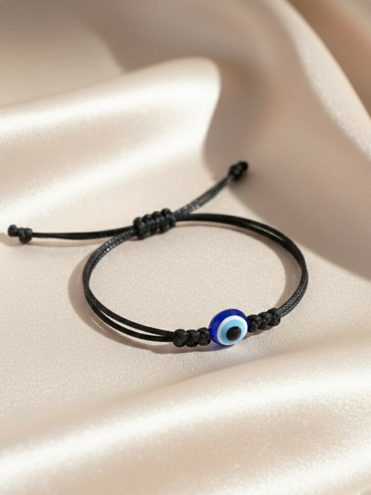 NVR Black Evil Eye Adjustable Bracelet for Men & Women