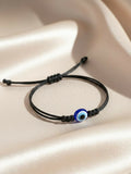 NVR Black Evil Eye Adjustable Bracelet for Men & Women