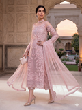 Teeya Creation Womens New Soft Net With Heavy Embroiedery With Sequence Work Pink Kurta Set