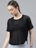 MKH Relaxed Fit Typography Printed Drop-Shoulder Sleeves Dri-FIT Sheer Training T-shirt
