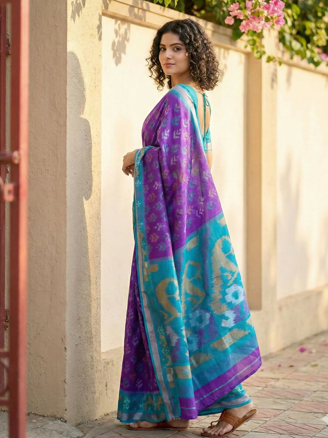 Shree Shyam Fashion Violet Pochampally Silk Saree