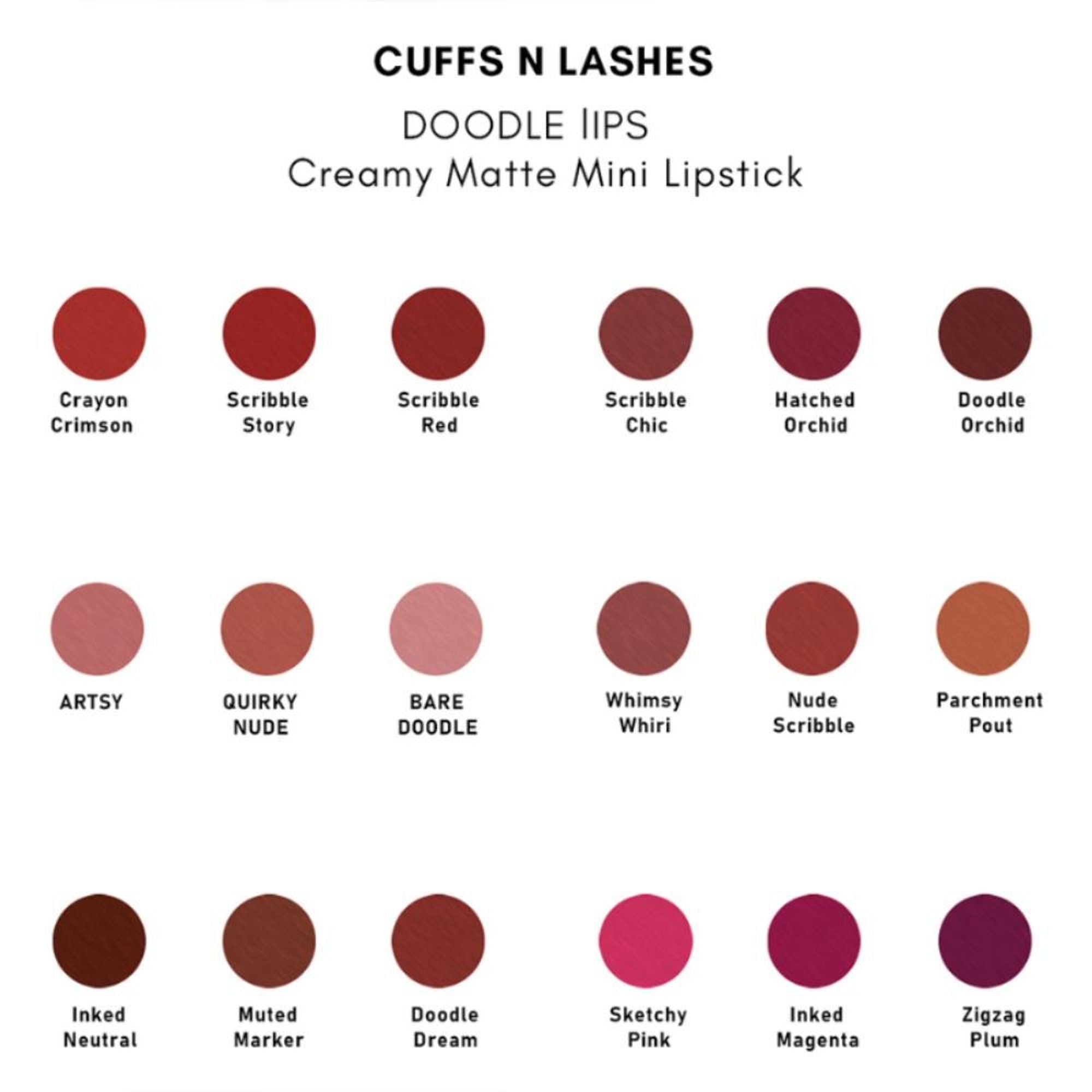 CUFFS N LASHES Doodle Lipstick Set - Set 04
