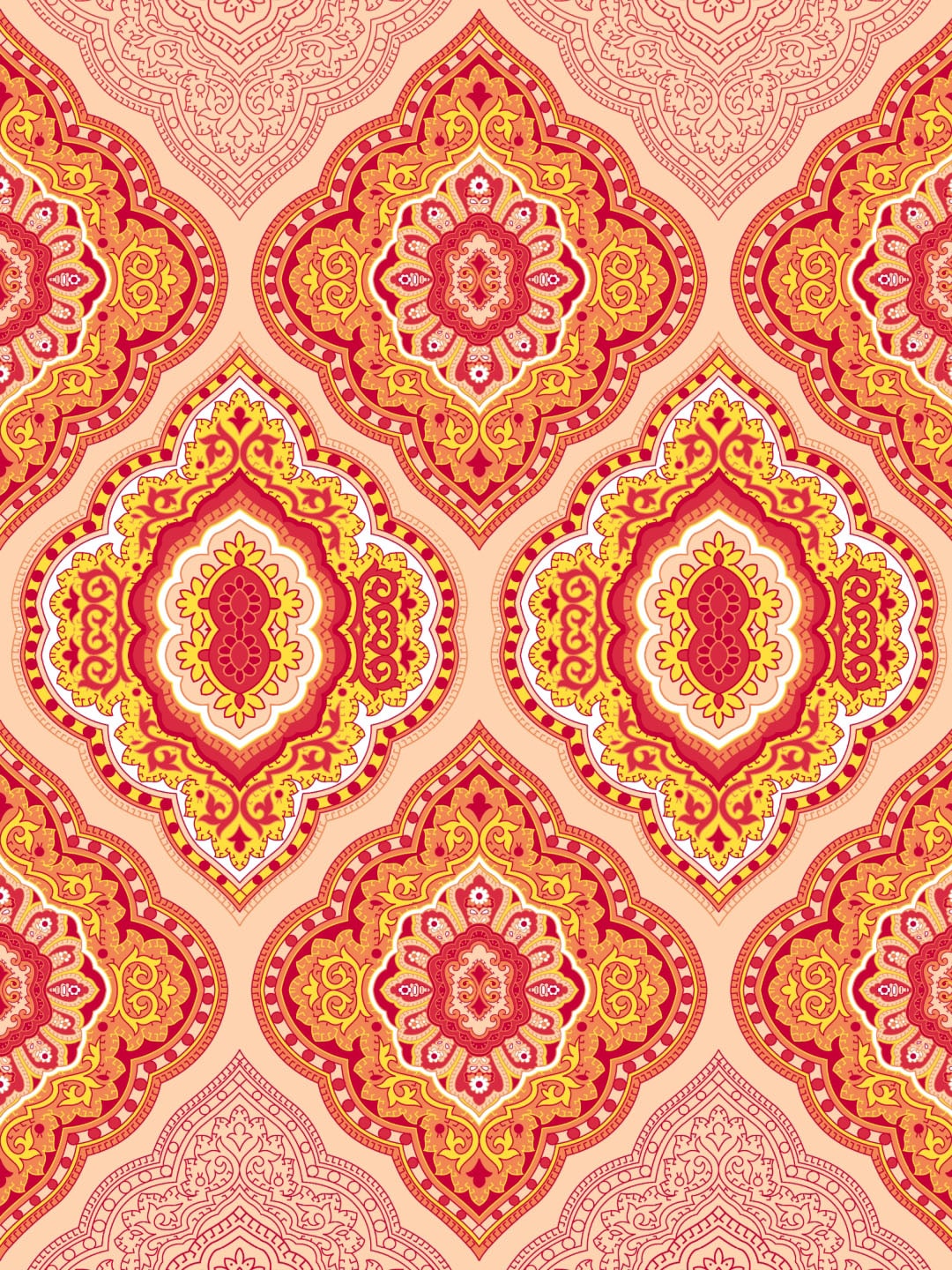 Dreamscape Pink Ethnic Motifs 144 TC Cotton 1 Queen Bedsheet with 2 Pillow Covers