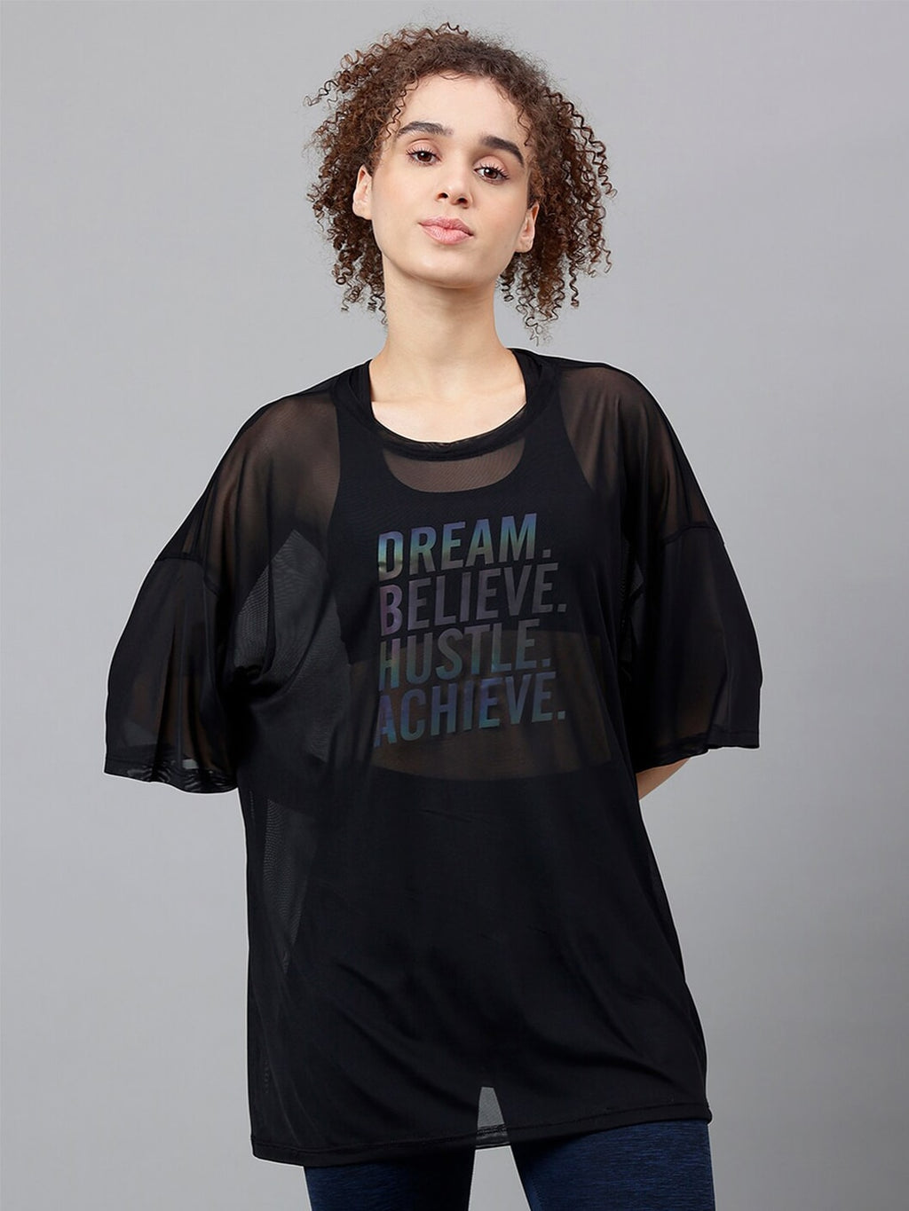 MKH Dri-FIT Typography Printed Drop Shoulder Sleeves Relaxed Fit Sports T-shirt
