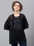 MKH Dri-FIT Typography Printed Drop Shoulder Sleeves Relaxed Fit Sports T-shirt
