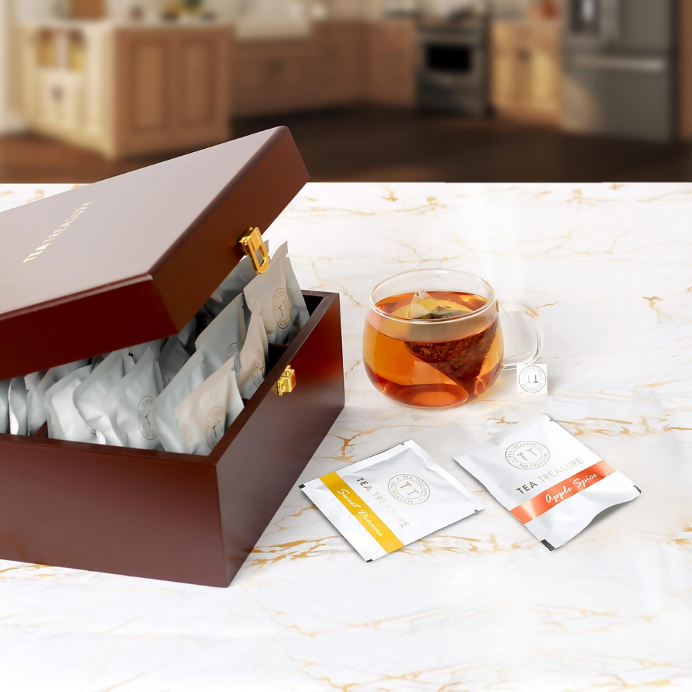 Tea Treasure Wooden Tea Chest - Gift Box