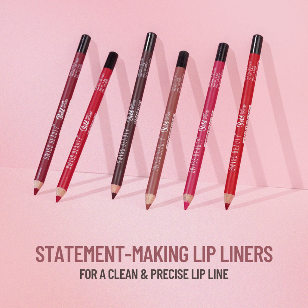 Swiss Beauty Bold Matt Lip Liner Pencil, Long-lasting , Matte Finish , Non-Drying - 3 Choco Nude