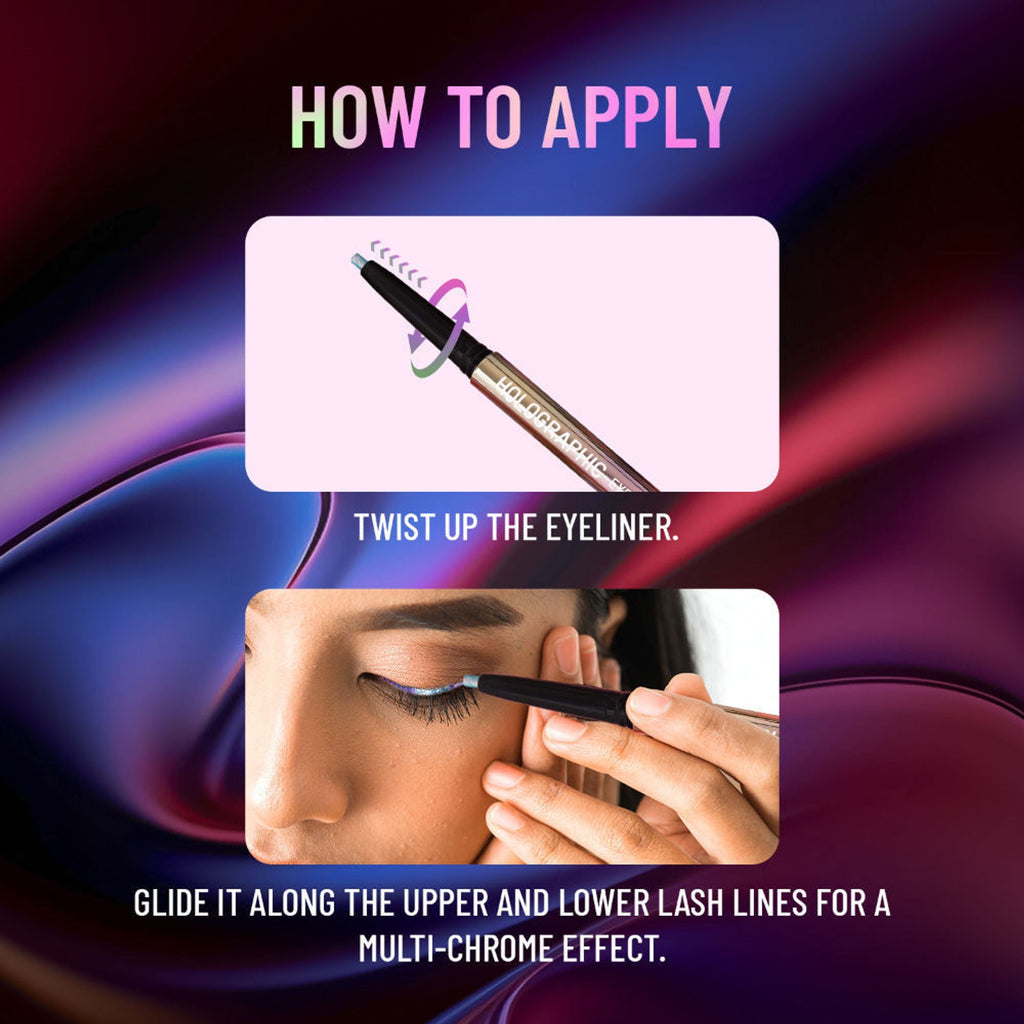 Swiss Beauty Holographic Eyeliner , Multi Chrome Effect , Water -Proof ,Smudge Proof - 1 Milky Way