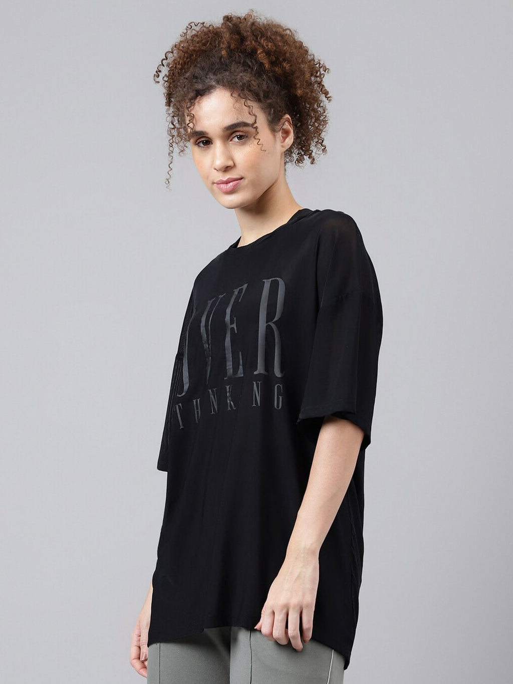 MKH Typography Printed Relaxed Fit Sheer Dri-FIT T-shirt
